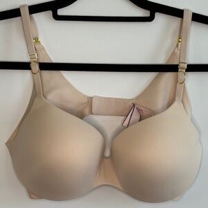 Victoria's Secret Incredible Lined Demi Bra Beige Nude 34C Gold Hardware